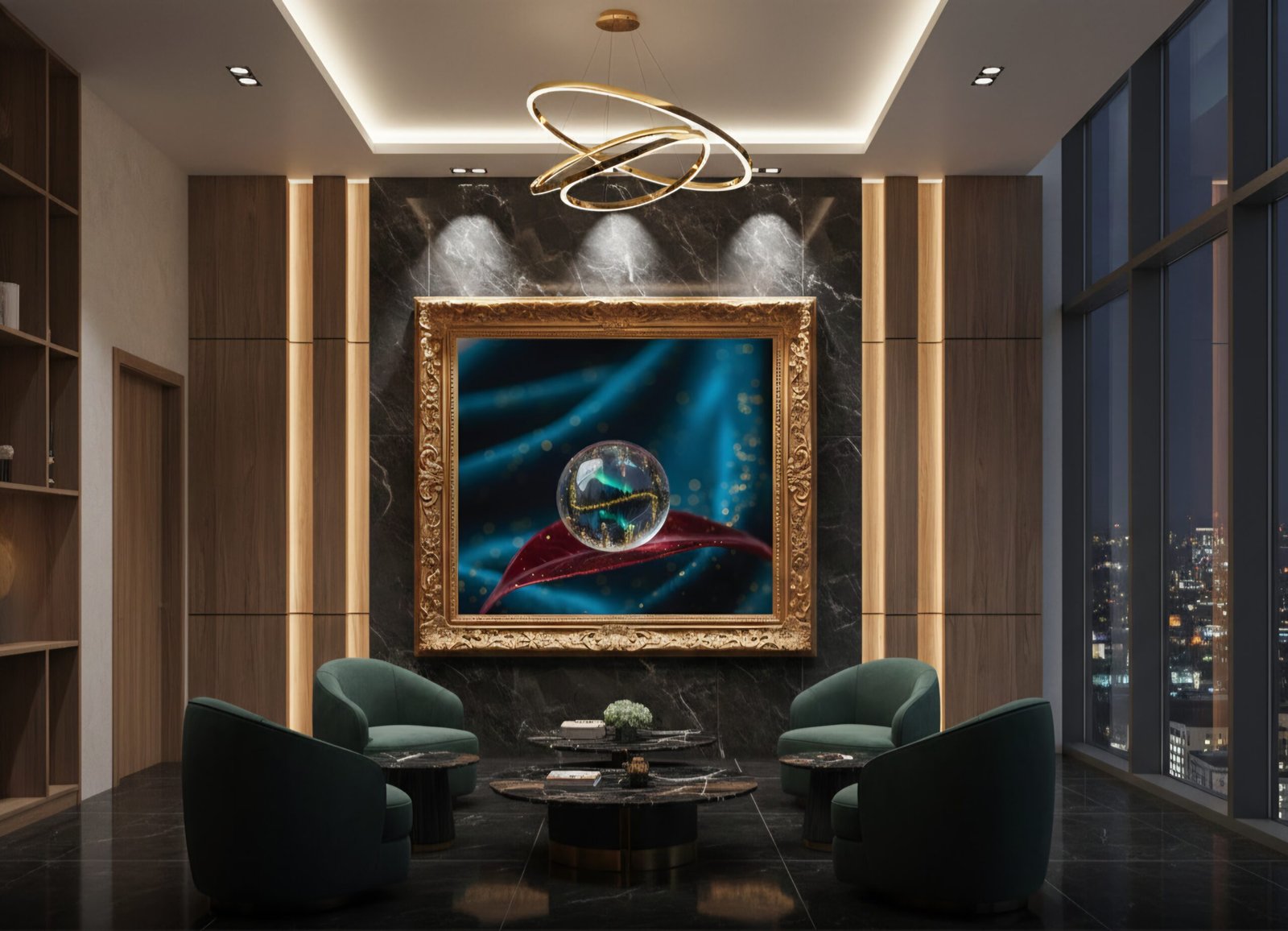 Aurora Crystal Sphere – Ultra-High-Resolution Magical Reflection Artwork“  Gigantische 10K-Auflösung – Ideal für Fine-Art Drucke & exklusive Wanddekoration