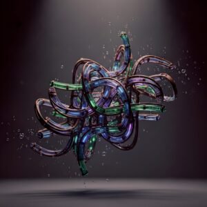 Aether Loop Matrix – Hochauflösendes abstraktes Digital-Kunstwerk als Sofort-Download | Druckbar bis 90 × 82 cm
