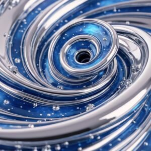 Blue Infinity Coil – Hochauflösendes abstraktes Digital-Kunstwerk als Sofort-Download | Druckbar bis 90 × 48 cm