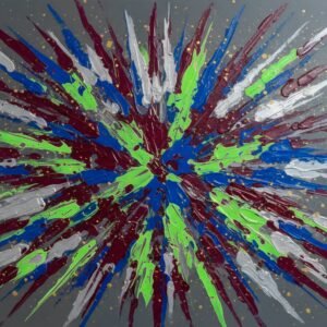 Chromatic Impact Burst – Premium Abstraktes Digital-Kunstwerk als Sofort-Download | Druckbar bis 170 × 120 cm