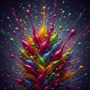 Chromatic Rise – Hochauflösendes abstraktes Digital-Kunstwerk als Sofort-Download | Druckbar bis 90 × 85 cm