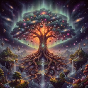 Galactic World Tree – Hochauflösendes Premium Fantasy Artwerk für XXL-Drucke“