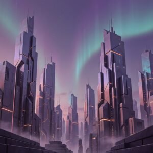 Aurora Nexus City – Ultra-High-Resolution Sci-Fi Megacity Artwork“  Gigantische 10K-Auflösung – ideal für XXL-Wanddrucke in Galeriequalität