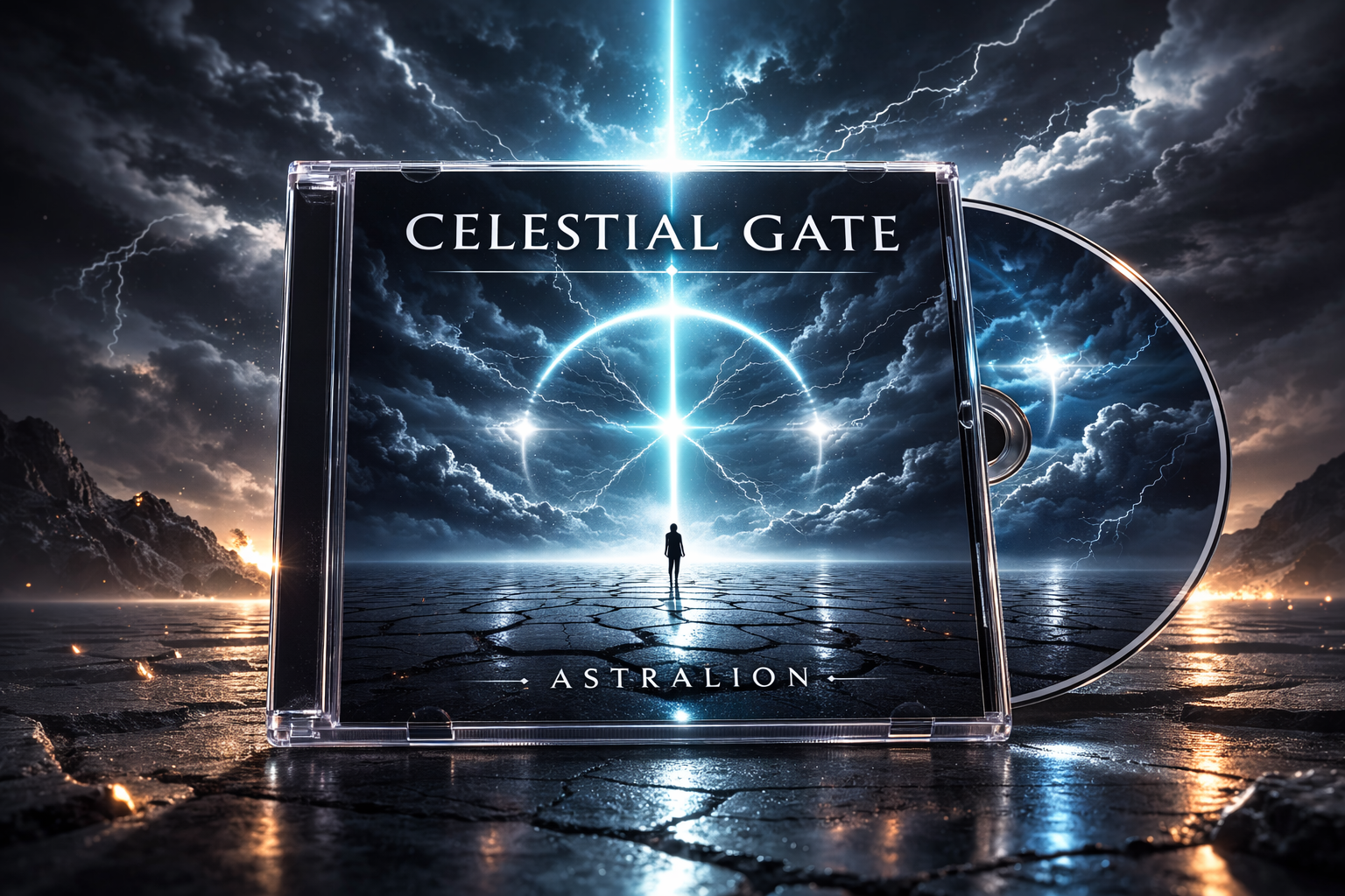 Album Cover Design – Celestial Gate CD Cover für Musikproduktion, Sci-Fi & Soundtrack Release | Exklusive kommerzielle Lizenz weltweit